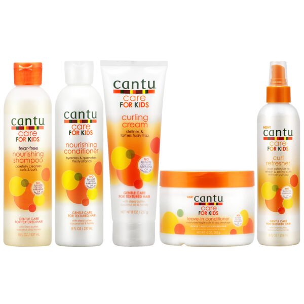 CANTU FOR KIDS COMPLETE  SET. Garbanotų plaukų priežiūros priemonių rinkinys vaikams